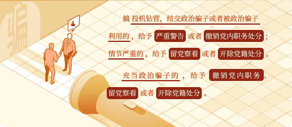 学党纪⑩丨对结交、充当政治骗子的处分规定有哪些？